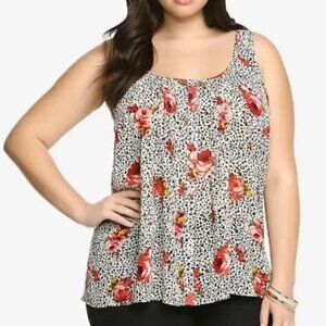 Torrid Tank Top Women's Size 1X Plus Size Floral Animal Print Tulip Back